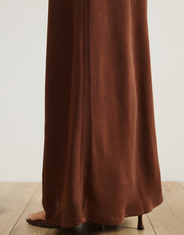 Atmos&Here - Dara Vneck Satin Maxi Dress