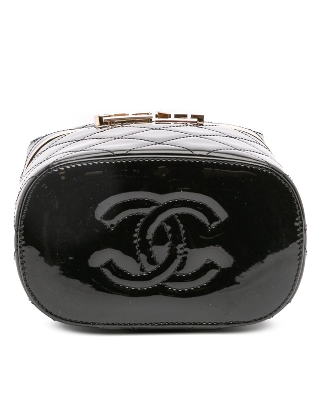 Pre-Loved by Azura Reborn - Pre-Loved Quilted Patent Logo Chain Vanity Case