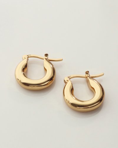 Chunky Gold 8mm Baby Huggie Hinge Earrings