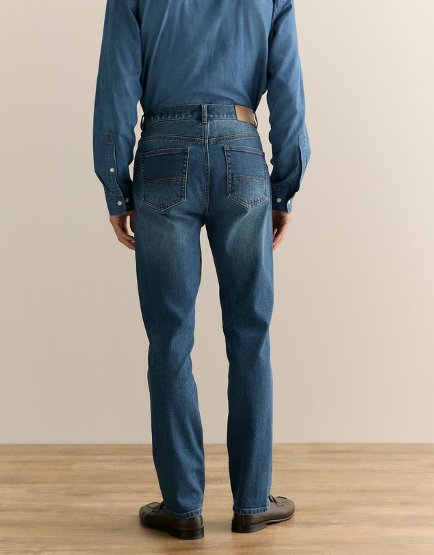 Trenery - Relaxed Fit Mid Wash Jean in Indigo Blue