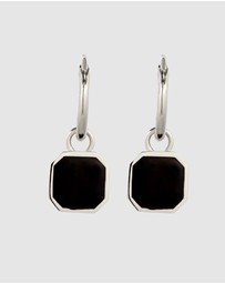 Kuzzoi - ICONIC EXCLUSIVE - Earrings Unisex Creole Square with Enamel 925 Sterling Silver
