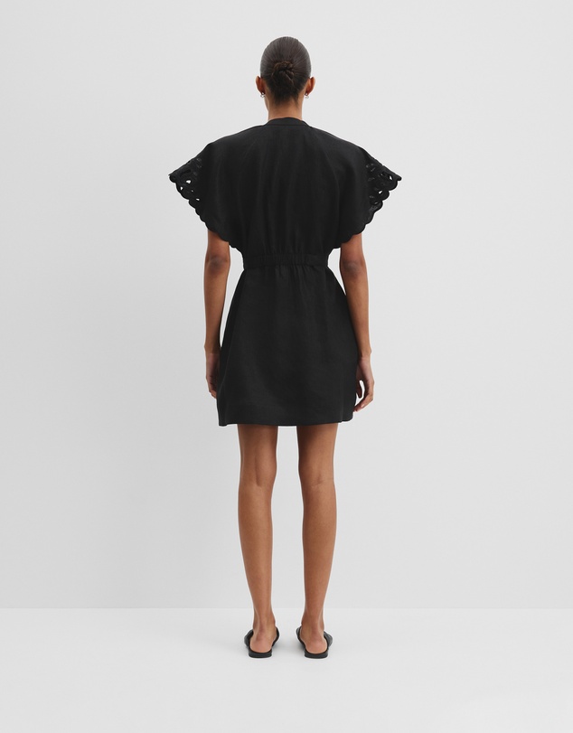 Country Road - Cutwork Linen Mini Dress