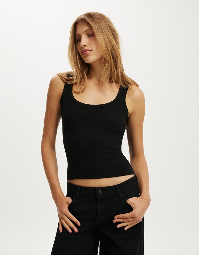 Cotton On - Blake Rib Scoop Tank