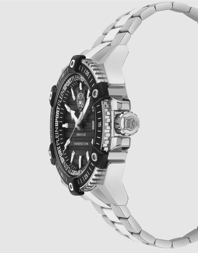 Plein Sport - PLEIN URBAN PULSE 47mm Black dial and Silver-tone strap