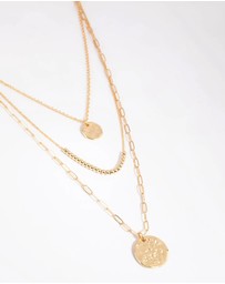 Lovisa - Gold Plated Disc & Ball Necklace Layered Necklace