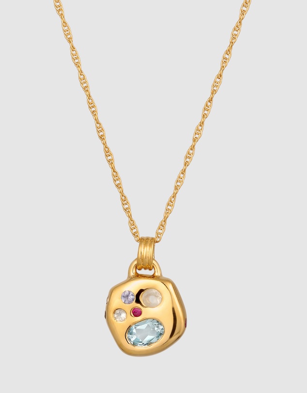 Elli Jewelry - Necklace Gemstone Pendant 925 Sterling Silver Gold-Plated