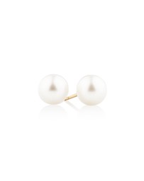Michael Hill - Stud Earrings with 7mm Round Cultured Freshwater Pearls in 10kt Yellow Gold