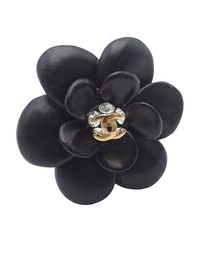 Pre-Loved by Azura Reborn - Pre-Loved CC Resin Rhinestone Camellia Clip On Earrings
