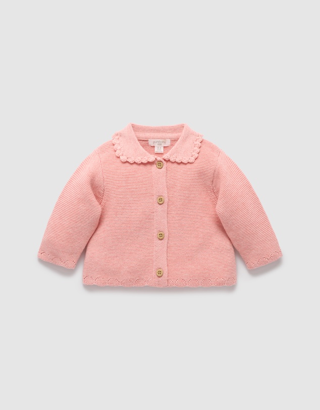Purebaby - Crochet Collar Cardigan -Kids-Babies