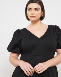 Atmos&Here Curvy - Costa Rica Linen Blend Midi Dress