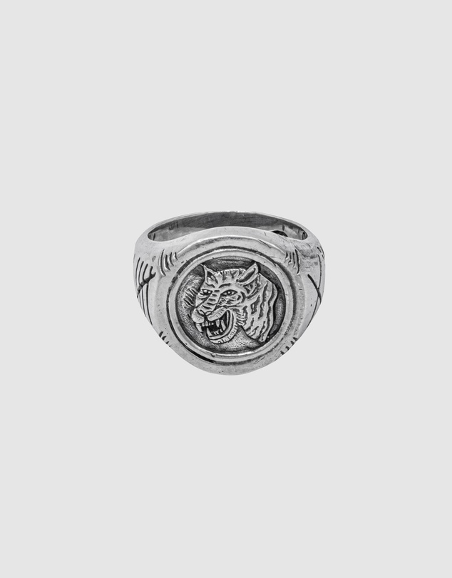 Haze & Glory - ICONIC EXCLUSIVE - Tiger Signet Ring in Oxidised 925 Silver