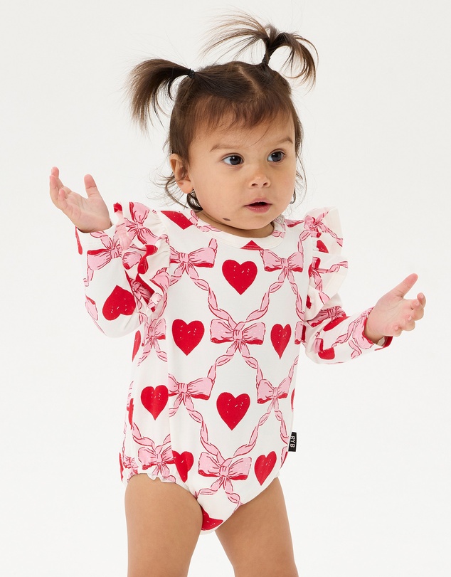 Rock Your Baby - Wild At Heart Long Sleeve Frill Bubble Bodysuit