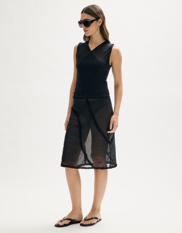 Minima Esenciales - Nali Cotton Midi Skirt with Removable Lining