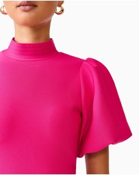 Elliatt - Naomi Puff Sleeve Mini Dress in Raspberry Pink