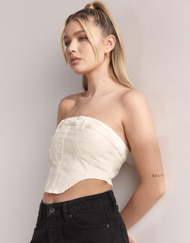 Dazie - Sandstorm Denim Bustier Top