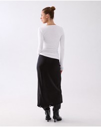 Style Addict - Lia Lace Trim Long Sleeve Top