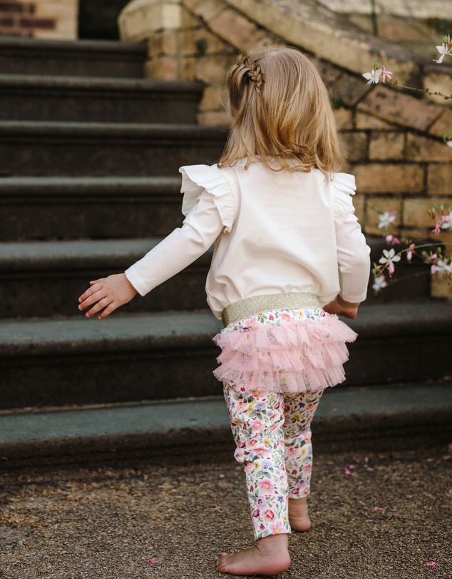 Fleur Harris - 'Enchanted Flowers' Fabulous Frilled Legging in Cloud