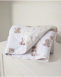 Living Textiles - Reversible Quilted Cot Comforter - Cuddly Bear