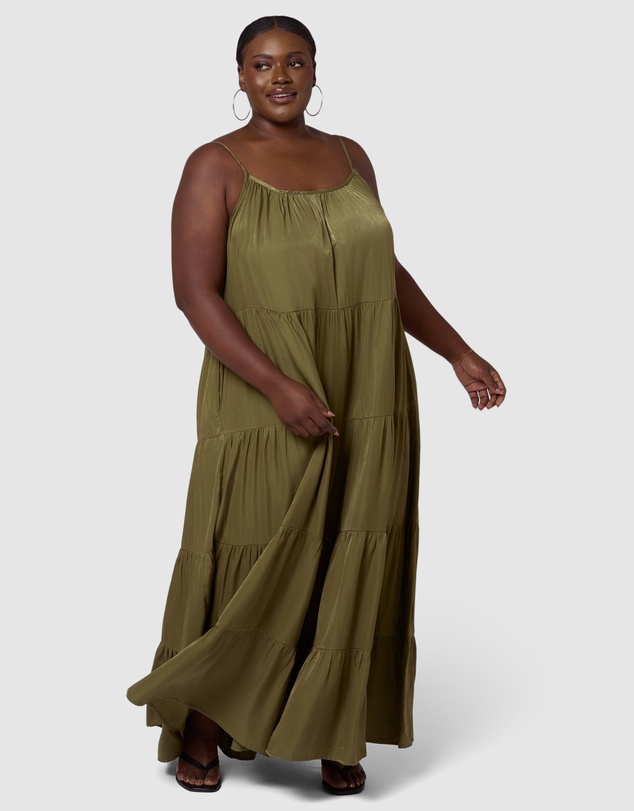 Sunday In The City - Rough Edit Satin Maxi Dress