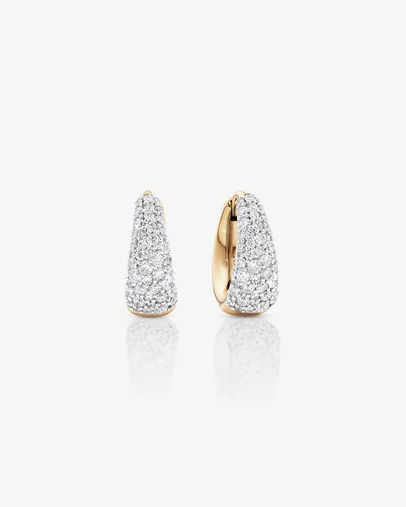 Michael Hill - Stardust Hoops with .72TW of Diamonds in 10kt Yellow Gold and Rhodium
