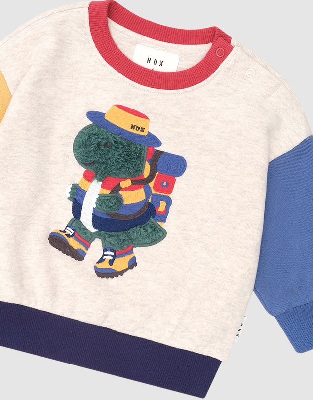 Huxbaby - Camping Dino Colour Block Sweatshirt - Babies