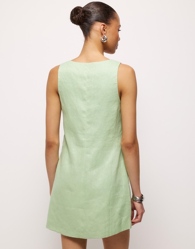 AERE - Fiora Linen Resin Trim Shift Dress