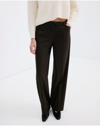 M.N.G - Wide-Leg Mid-Rise Pleated Trousers