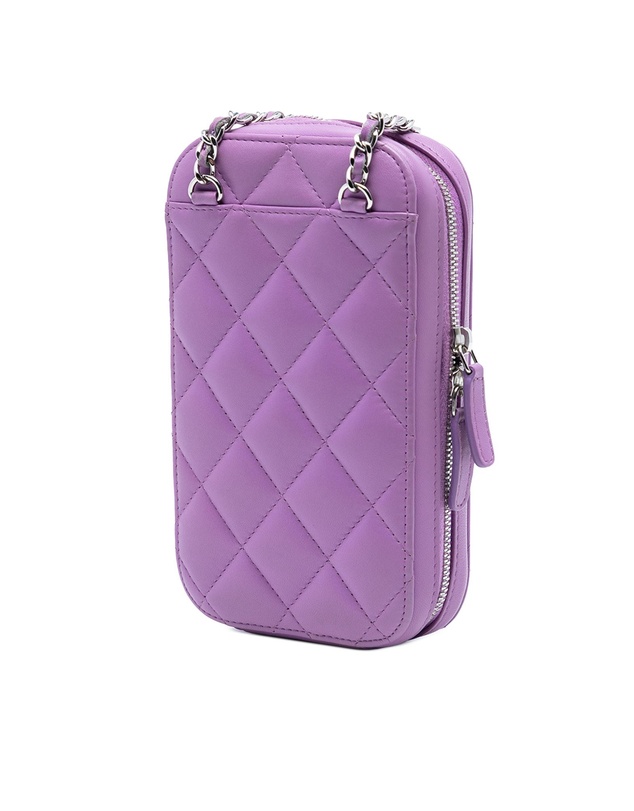 Pre-Loved by Azura Reborn - Pre-Loved CC Quilted Lambskin Zip Phone Case