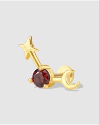 Wanderlust + Co - Birthstone Constellation Gold Flat Back Earring - Jan