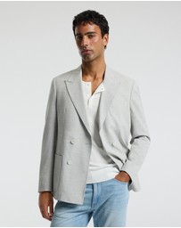 Calibre - Tech Seersucker Double Breasted Blazer Silver