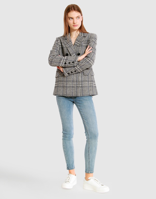 Belle & Bloom - Piccadilly Wool Blend Plaid Blazer