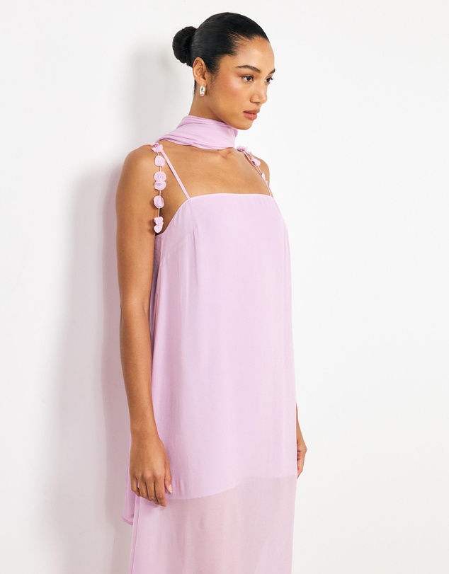 AERE - Ilaria Floral Scarf Maxi Dress