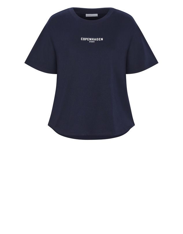 City Chic - Plus size Copenhagen Studio Cotton Tee - navy