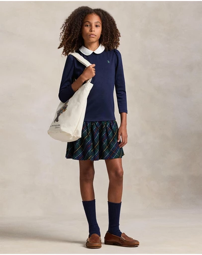 Polo Ralph Lauren - Plaid-Skirt Ponte Dress - ICONIC EXCLUSIVE - Teens