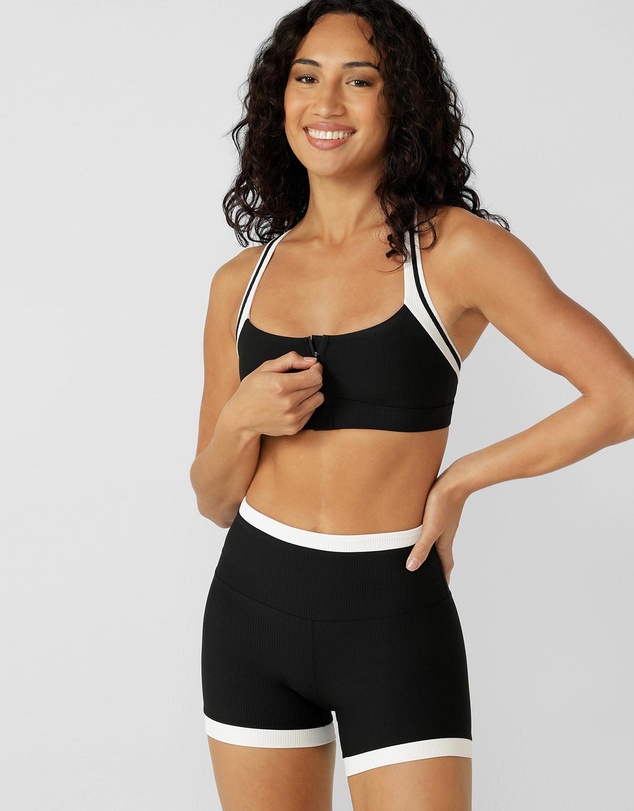Lorna Jane - Gym to Swim Retro Rib 12cm Bike Shorts