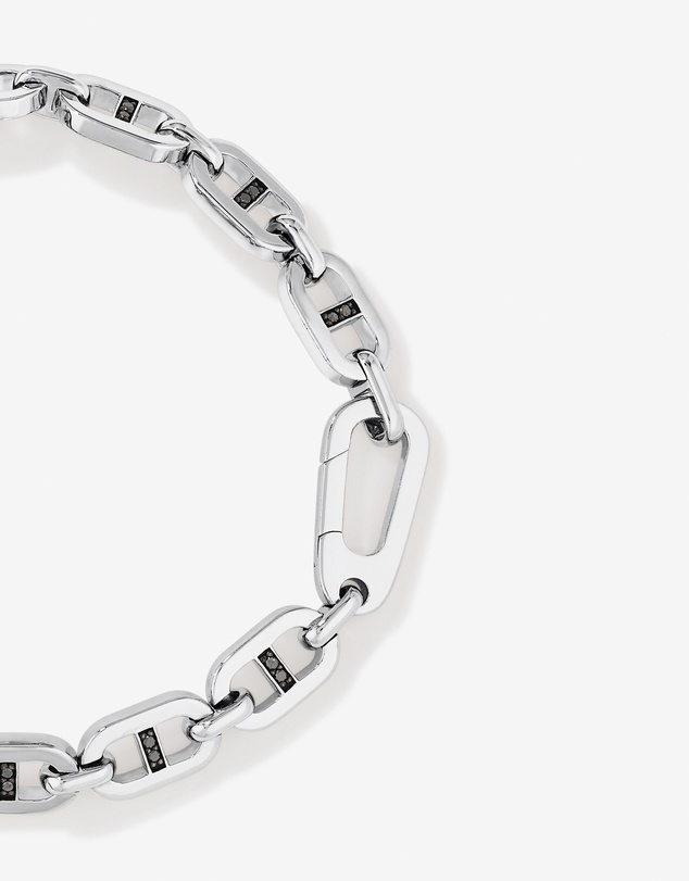 Michael Hill - Men's 0.30 Carat TW Men's Black Diamond Link Bracelet in Sterling Silver