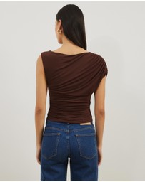 Atmos&Here - Gathered Shoulder Bamboo Top