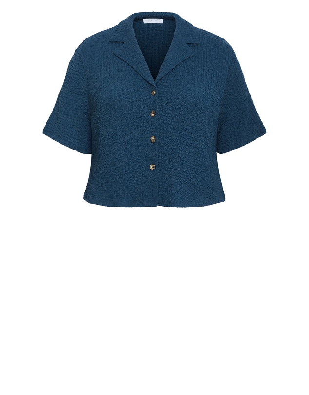 City Chic - Plus size Zoie Button Up Shirt - petrol