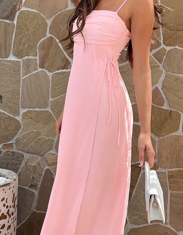 Beginning Boutique - Flossie Pink Maxi Sleeveless Dress