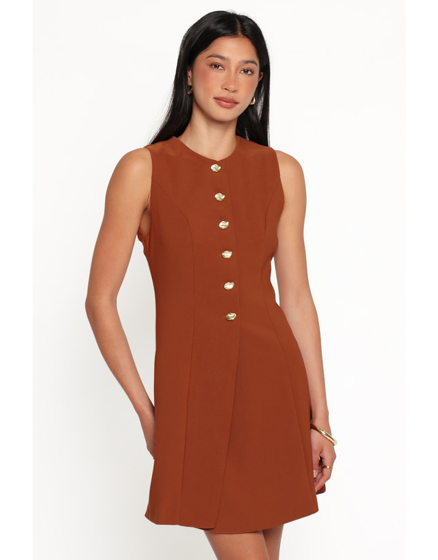 Petal & Pup - Hanson Mini Dress - Chocolate Brown