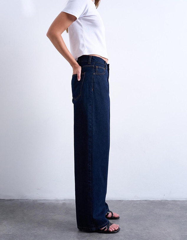 TOPSHOP - Cinch LR Wide Dnm Jeans DB Noos