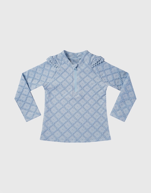 Aqua Blu Kids - Stepping Stones Blue Long Sleeve Rash Vest - Babies