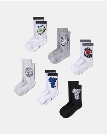 Nike - Kids Cushioned Crew Socks 6 Pairs