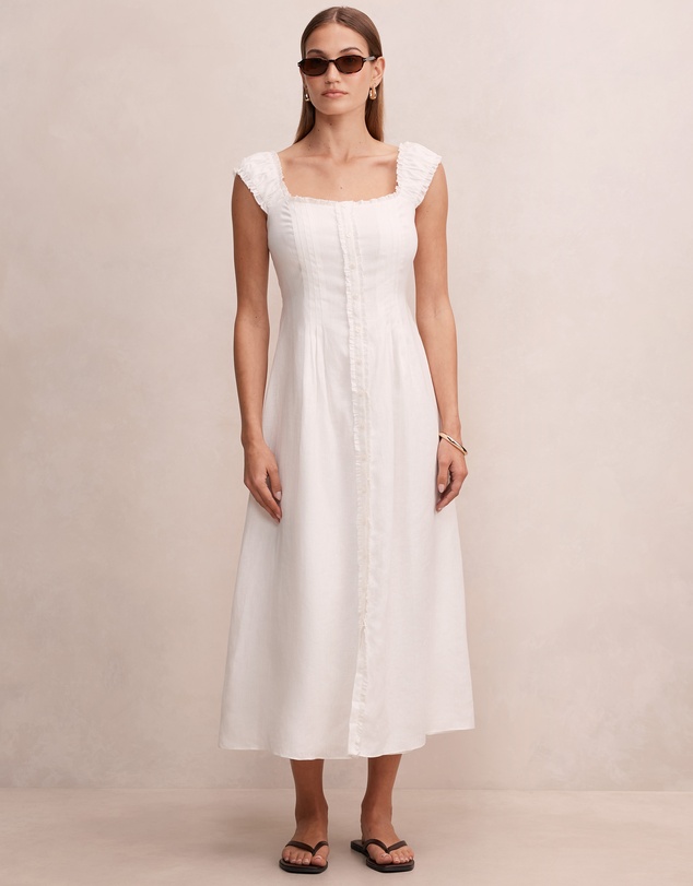Forever New - Adriana Pintuck Linen Midi Dress