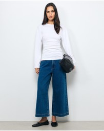 AERE - High Rise Wide Crop Jeans
