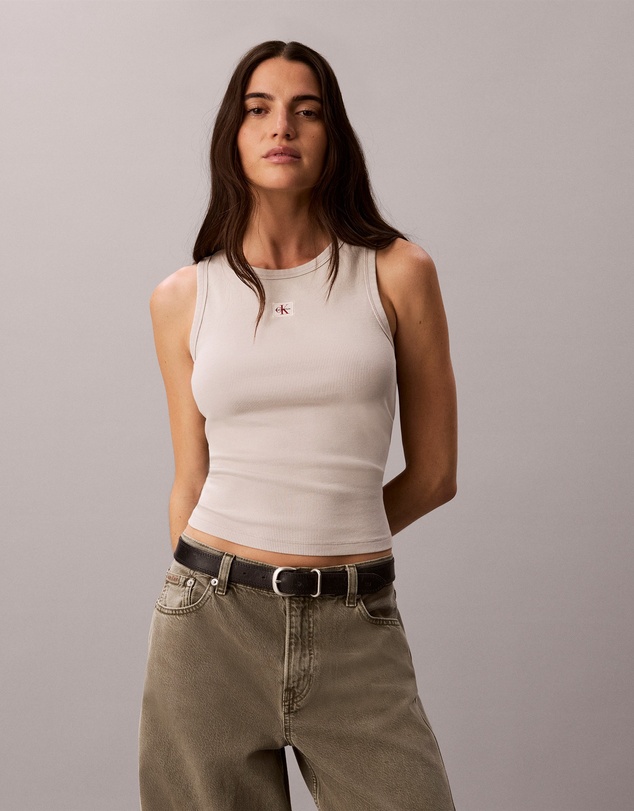 Calvin Klein Jeans - Woven Monologo Rib Tank Top