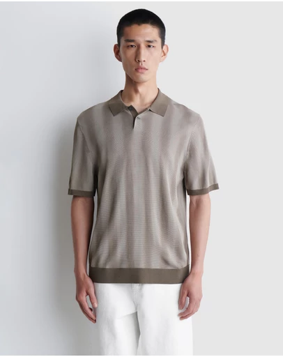 COS - Diffused-Stripe Knitted Polo Shirt
