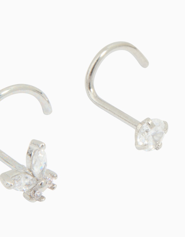 Lovisa - Surgical Steel Butterfly & Diamante Nose Studs 3-Pack