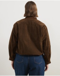 Atmos&Here Curvy - Ruby Faux Suede Bomber Jacket