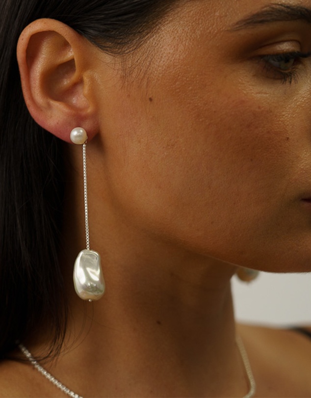 Sonne Jewellery - Rain Silver Pearl Drop Earrings
